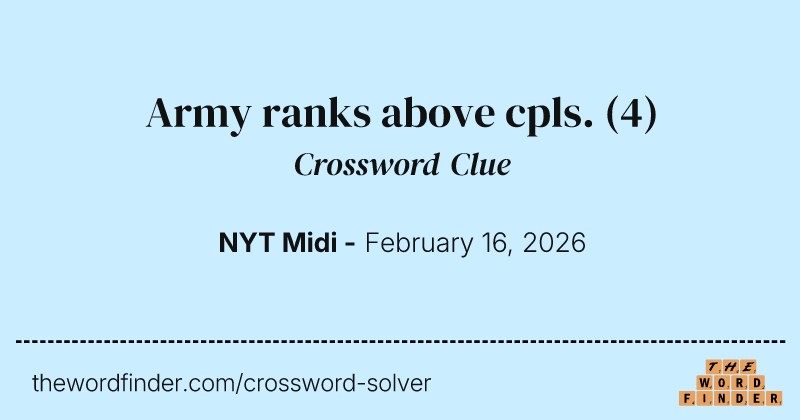 Army ranks above cpls. crossword clue image