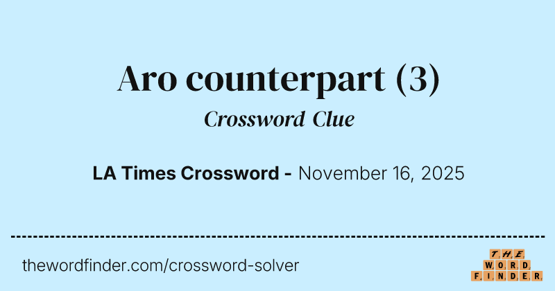 Aro counterpart crossword clue image