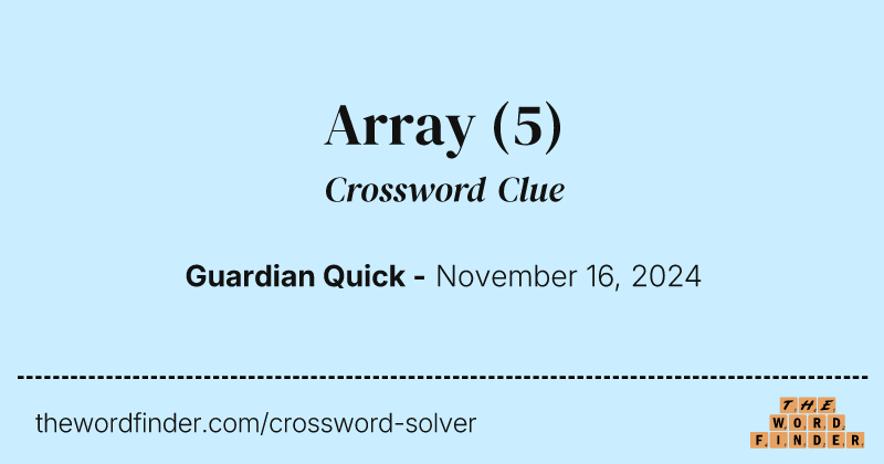 Array crossword clue image
