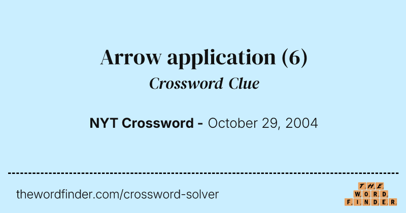 Arrow application crossword clue image