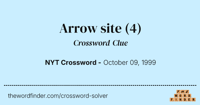 Arrow site crossword clue image