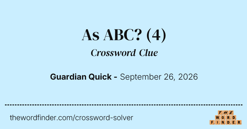 As ABC? crossword clue image