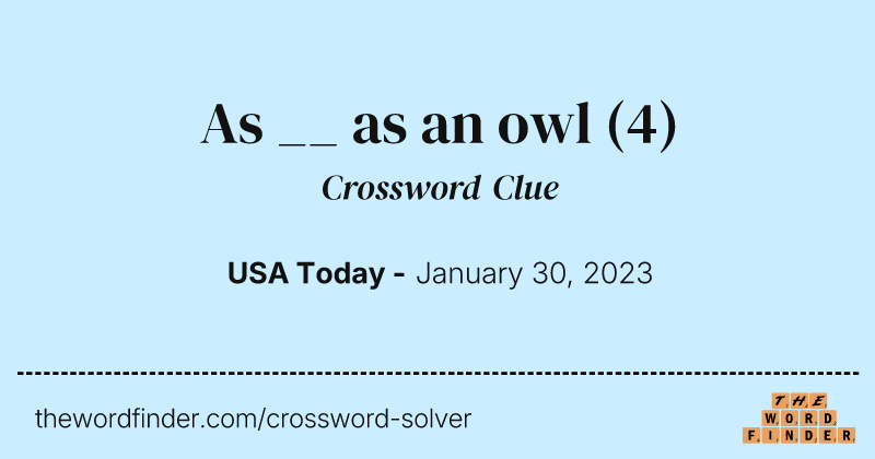 As __ as an owl crossword clue image