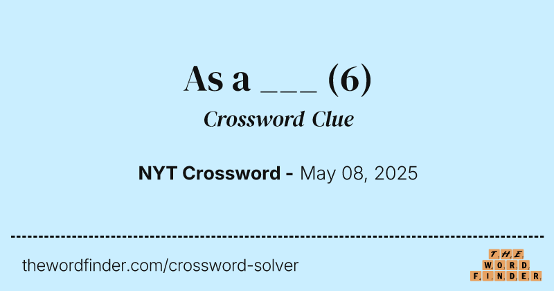 As a ___ crossword clue image