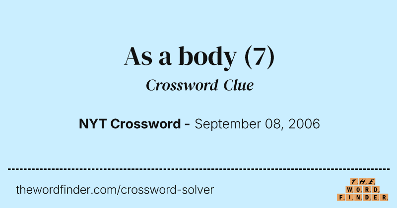 As a body crossword clue image