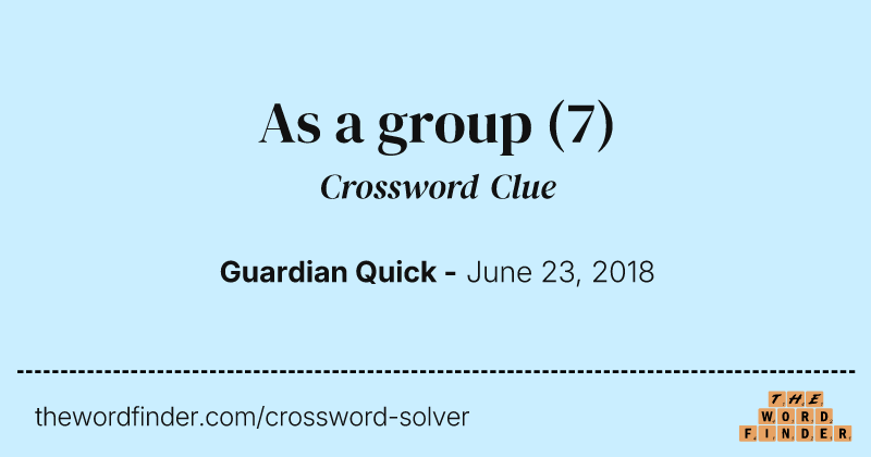 As a group crossword clue image