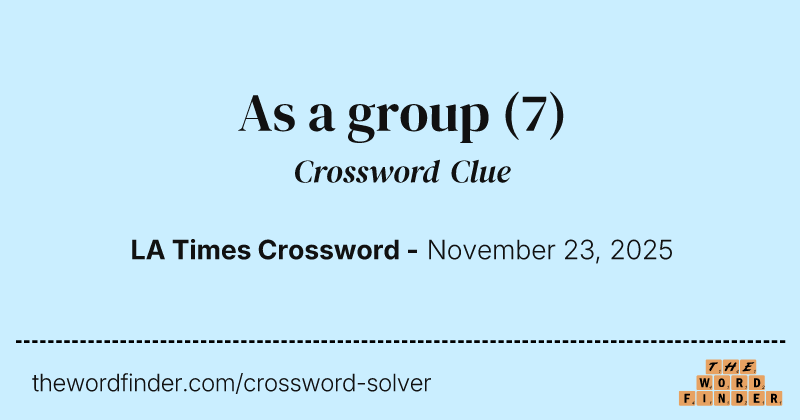 As a group crossword clue image