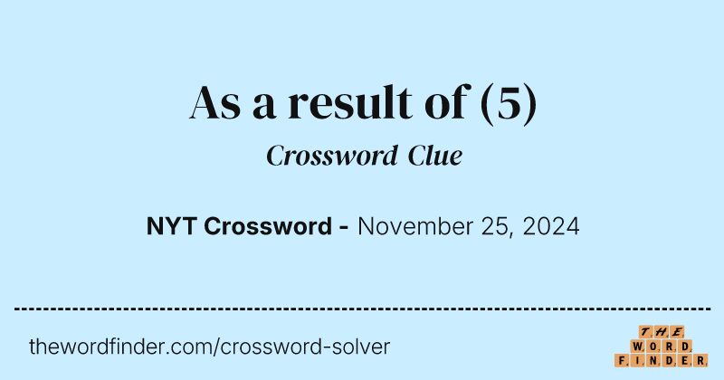 As a result of crossword clue image