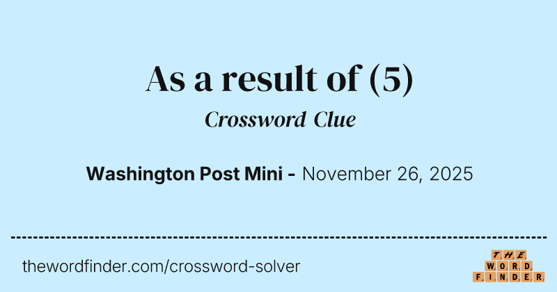 As a result of crossword clue image