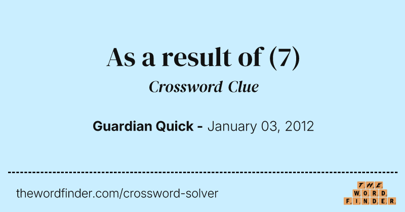 As a result of crossword clue image