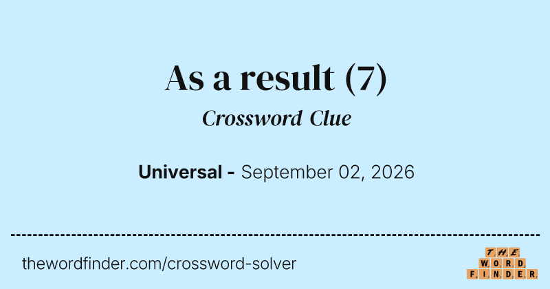 As a result crossword clue image