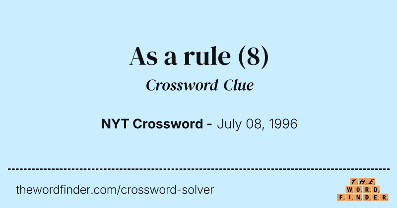 As a rule crossword clue image