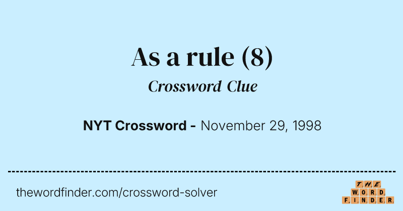As a rule crossword clue image