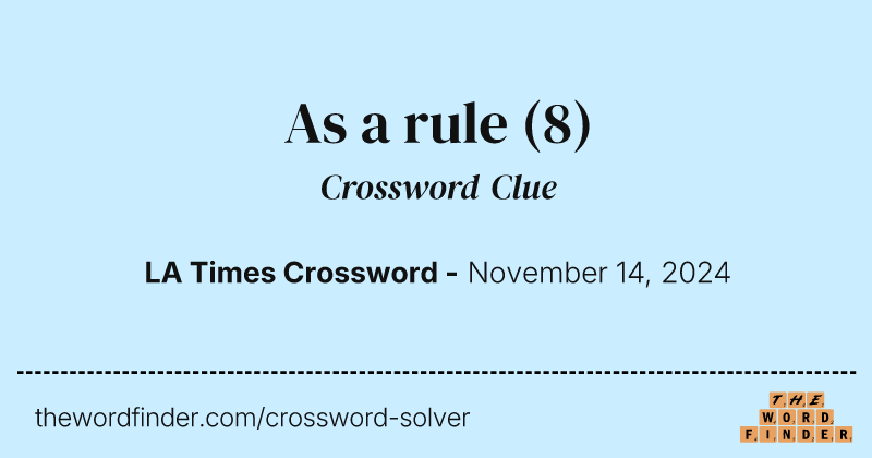 As a rule crossword clue image