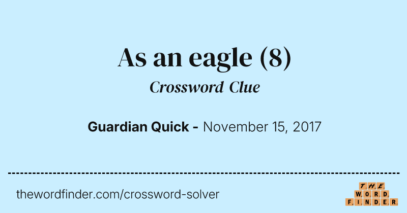 As an eagle crossword clue image