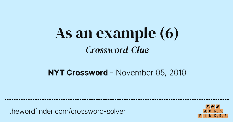 As an example crossword clue image