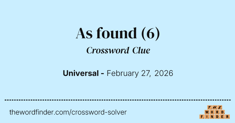 As found crossword clue image
