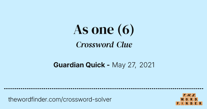 As one crossword clue image