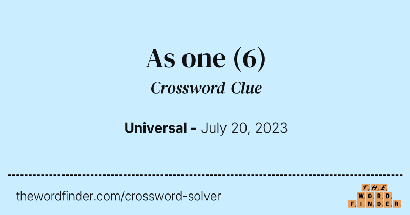 As one crossword clue image
