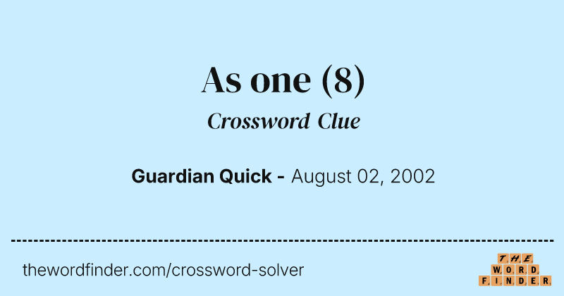 As one crossword clue image