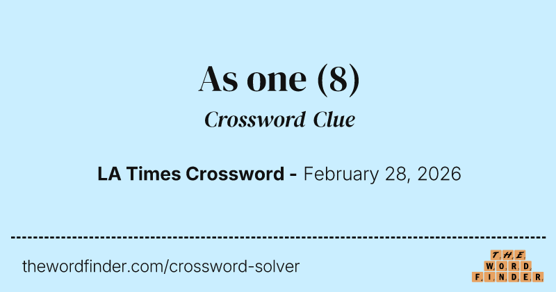 As one crossword clue image