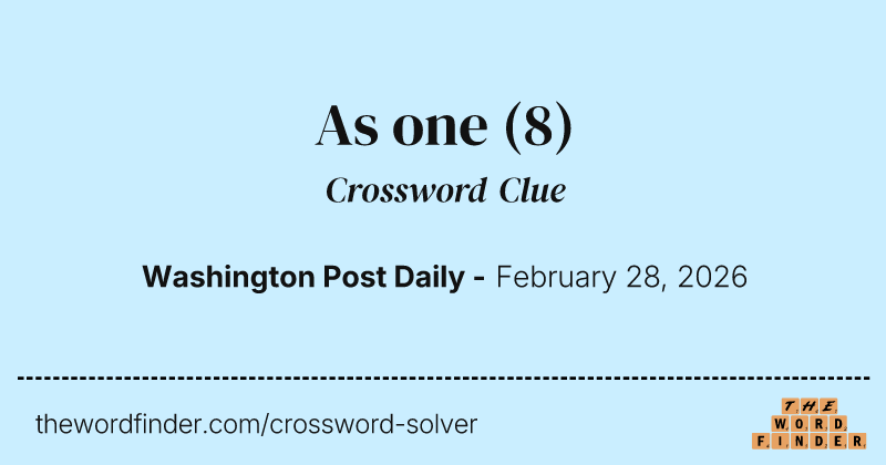 As one crossword clue image