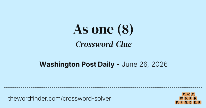 As one crossword clue image