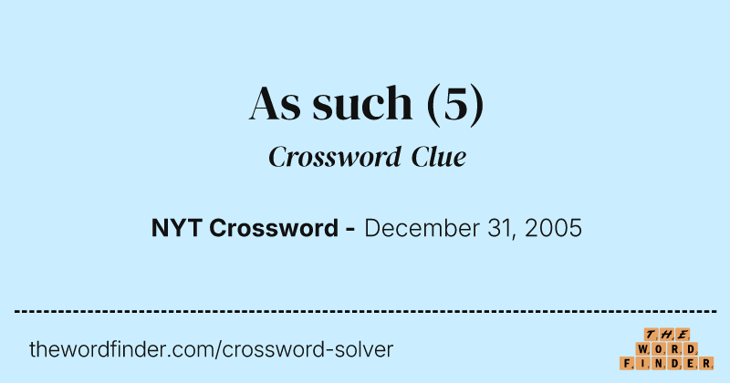 As such crossword clue image