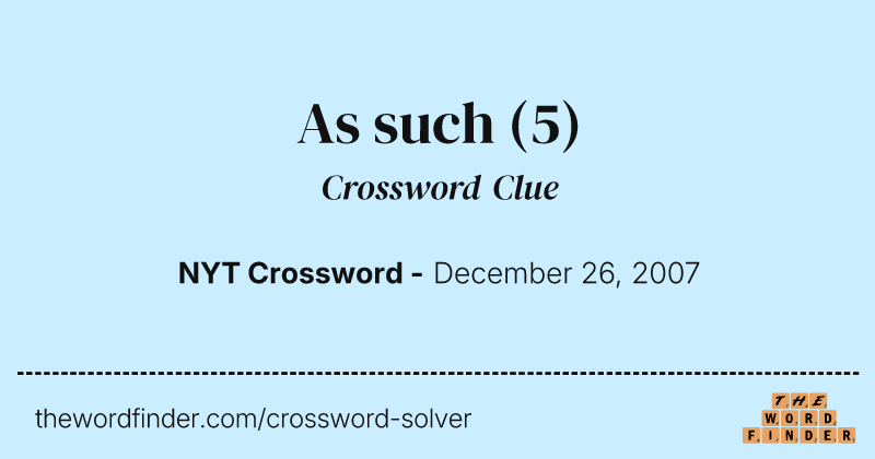 As such crossword clue image