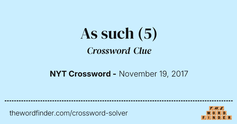 As such crossword clue image