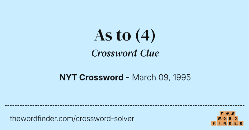 As to crossword clue image