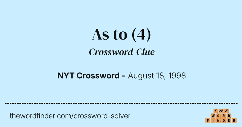 As to crossword clue image
