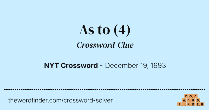 As to crossword clue image