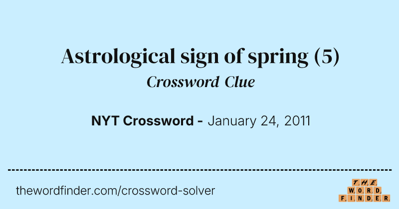 Astrological sign of spring crossword clue image
