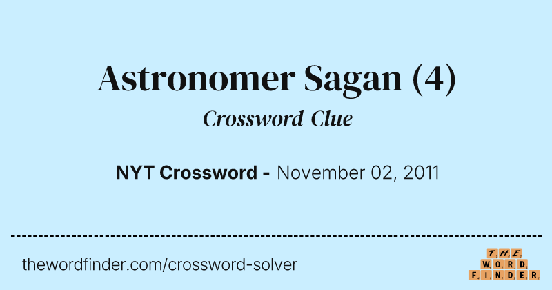 Astronomer Sagan crossword clue image