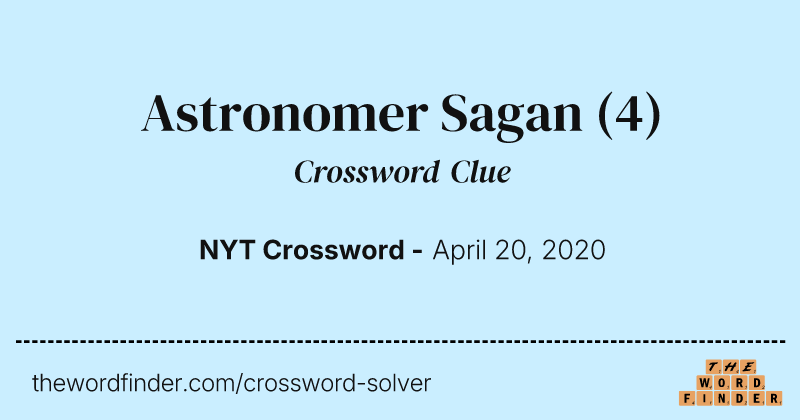 Astronomer Sagan crossword clue image