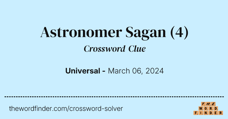 Astronomer Sagan crossword clue image