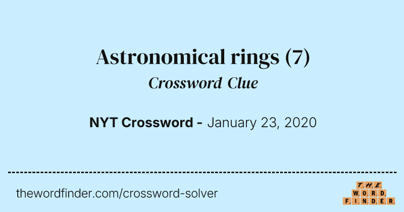 Astronomical rings crossword clue image