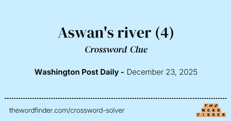 Aswan's river crossword clue image
