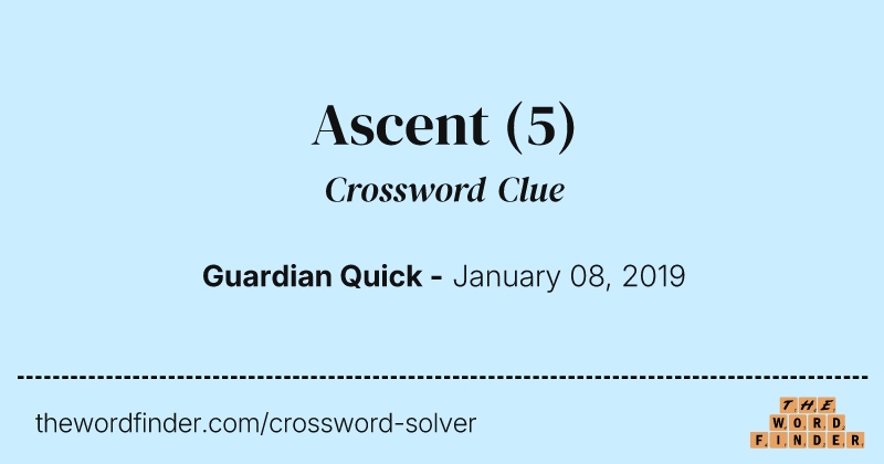 Ascent crossword clue image