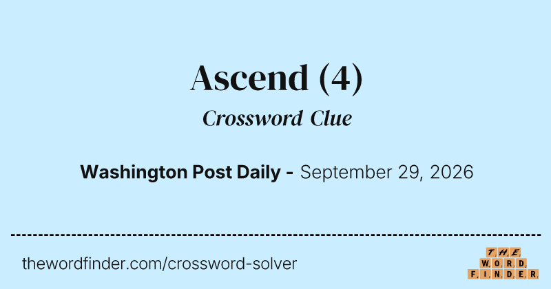 Ascend crossword clue image