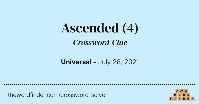 Ascended crossword clue image