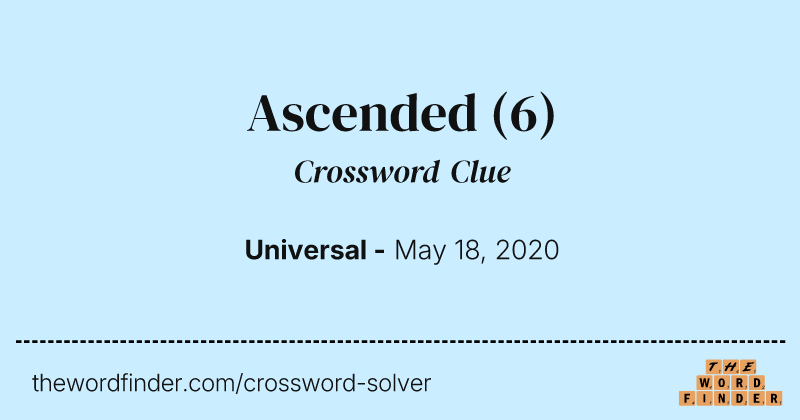 Ascended crossword clue image