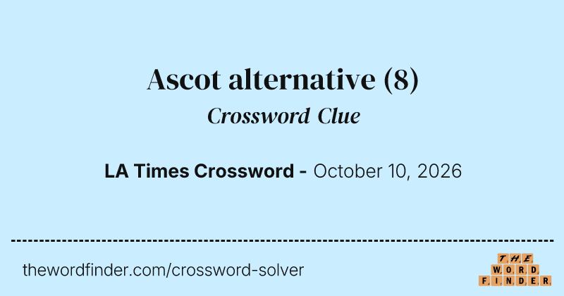 Ascot alternative crossword clue image