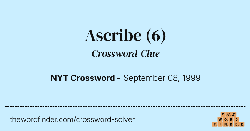 Ascribe crossword clue image