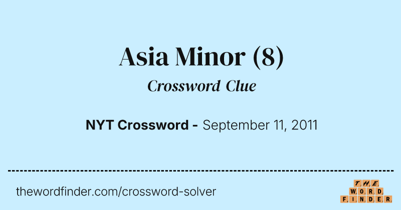 Asia Minor crossword clue image