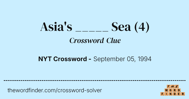 Asia's _____ Sea crossword clue image