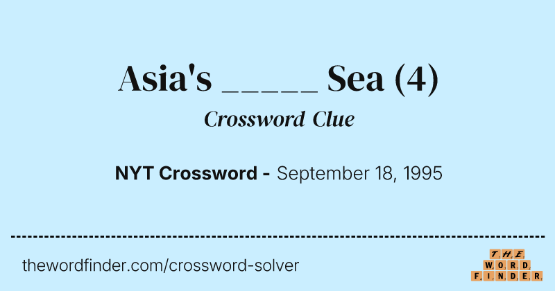 Asia's _____ Sea crossword clue image