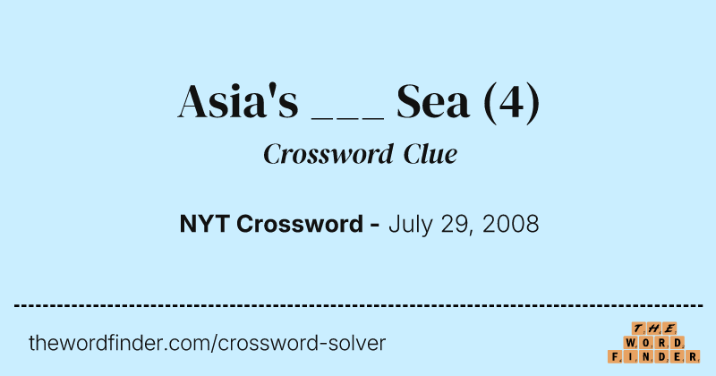 Asia's ___ Sea crossword clue image