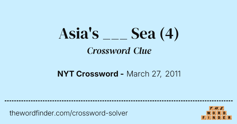 Asia's ___ Sea crossword clue image